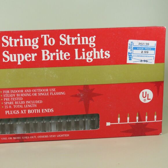 Vintage Christmas String Lights Santa Trim Clear 50 Super Bright Holiday Decor - Picture 3 of 12